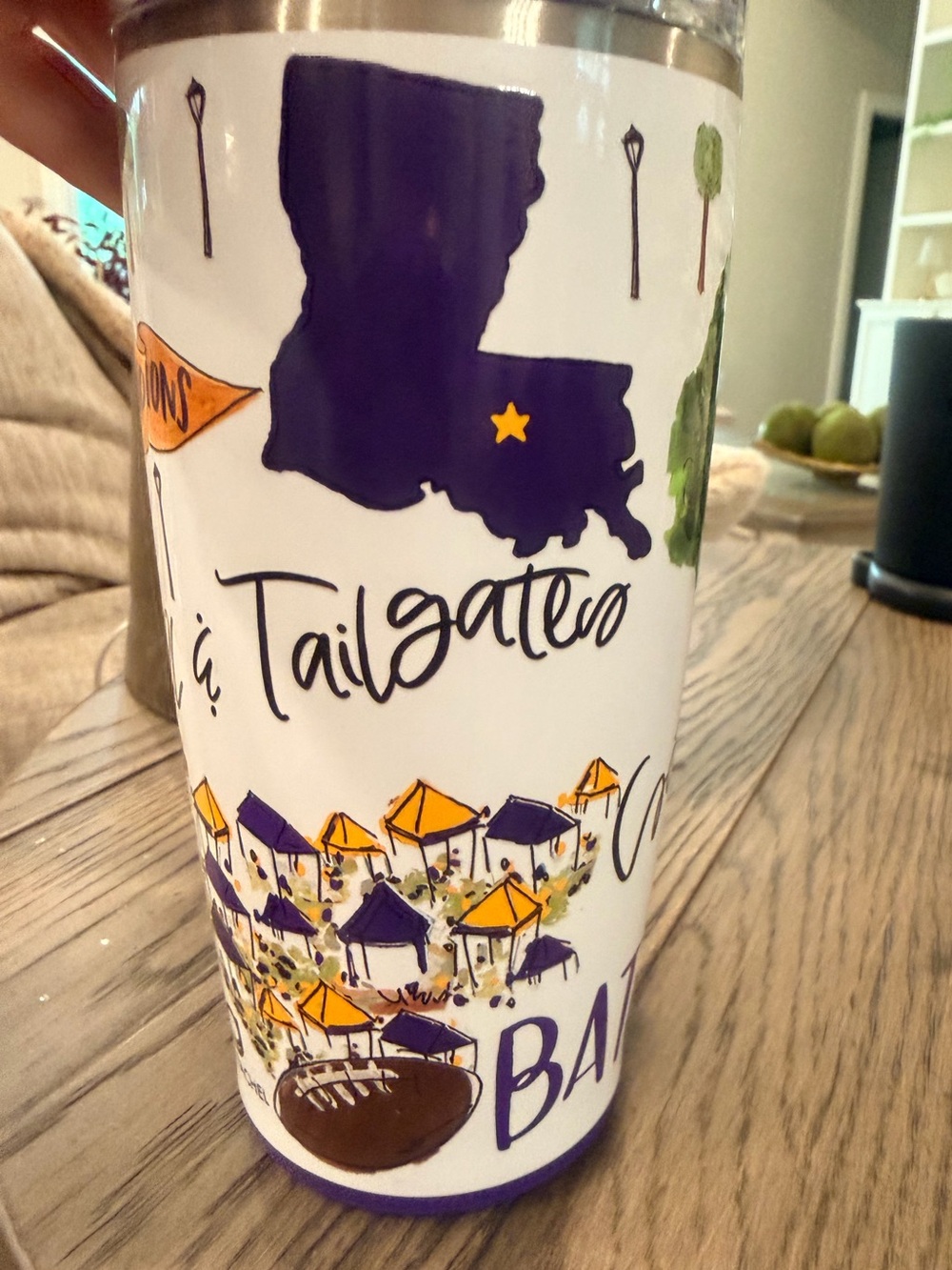 Swig Life LSU Insulated Tumbler with Purple Lid